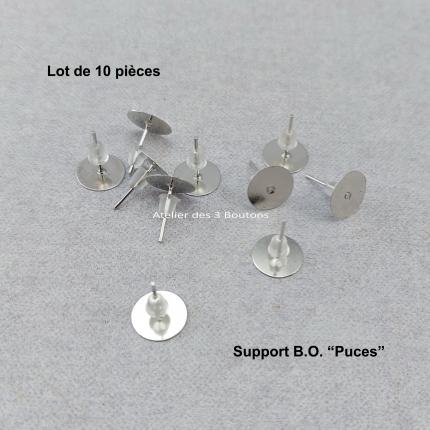 Boutons à recouvrir - Support Boucle oreilles  Puces  - Atelier des 3 Boutons